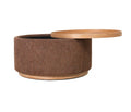 Tray XL Ottoman with wood base - Tobacco