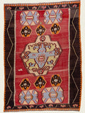 Vintage Turkish  Savsat  Hand Knotted Kilim 266x 193