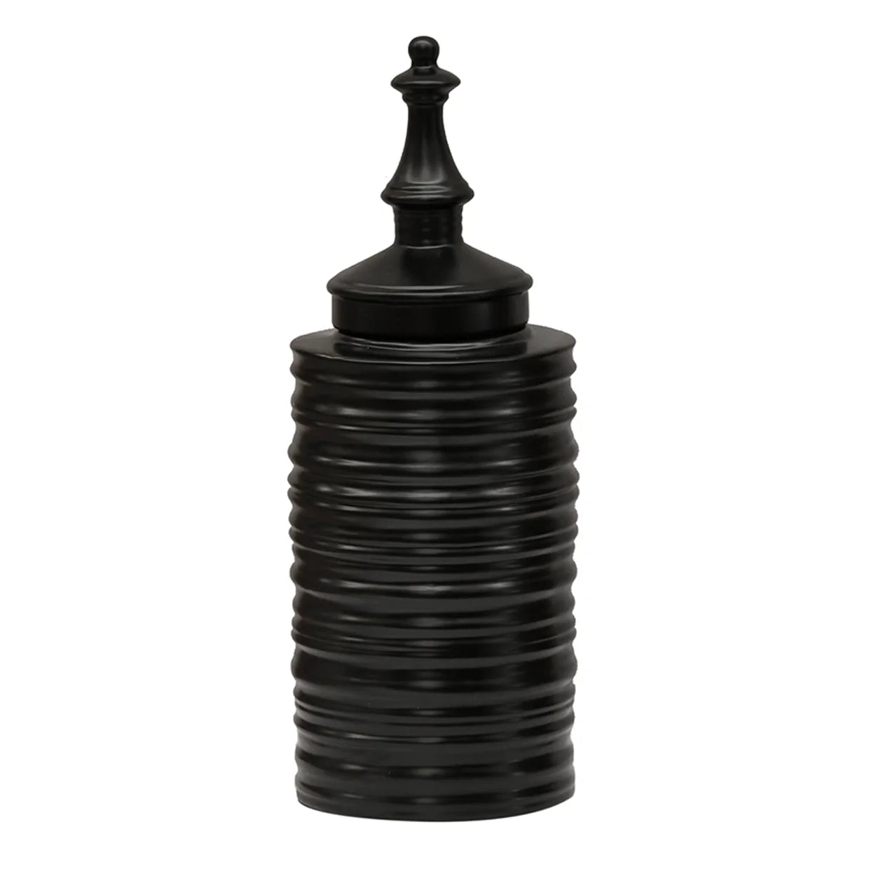 Ebony vessel tall with lid