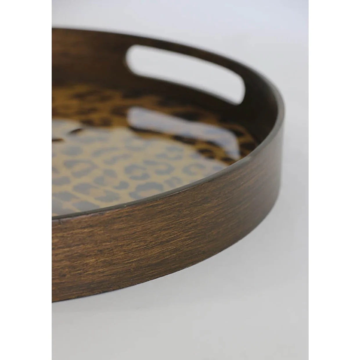 Round Leopard Print Tray Large
