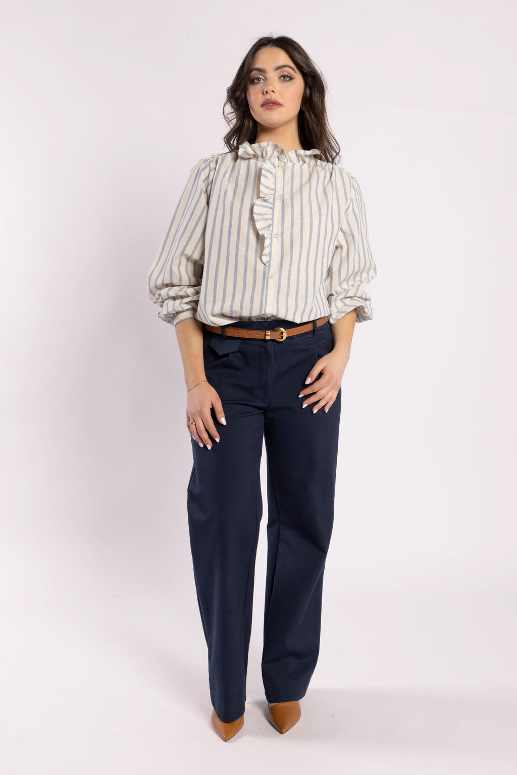 Drama Cest La Vive Blouse Metallic Stripe