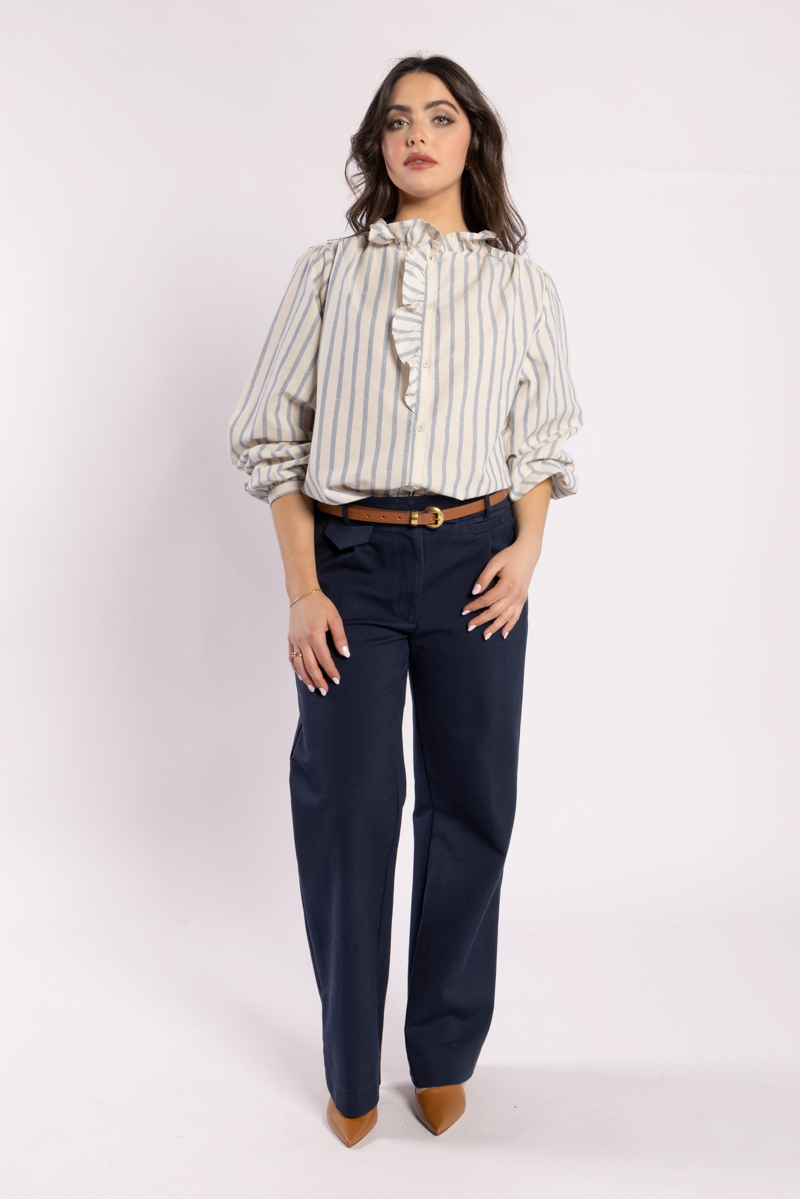 Drama Cest La Vive Blouse Metallic Stripe