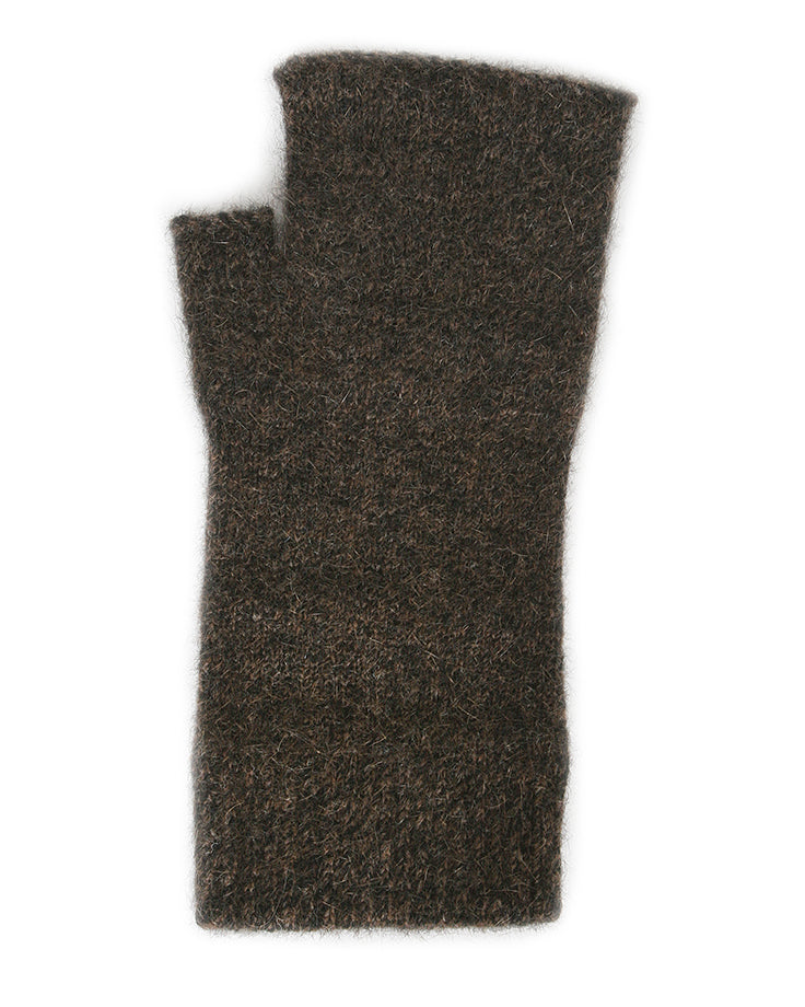 Lothlorian Possum Merino Fingerless Mitten brown marle