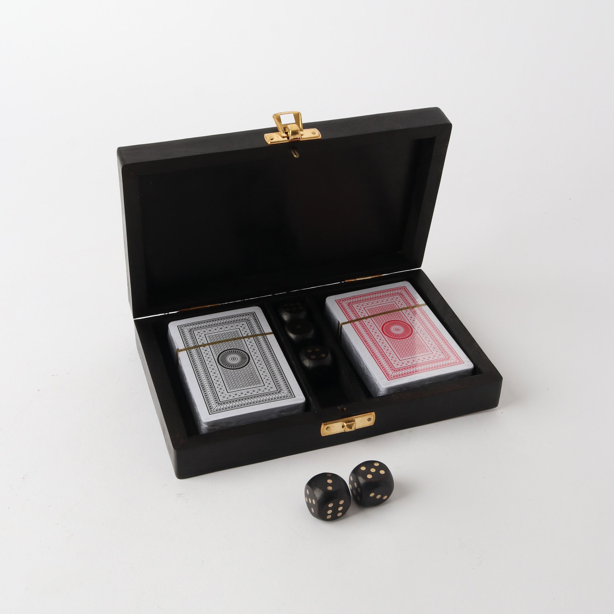 Double card box brass inlay black brass