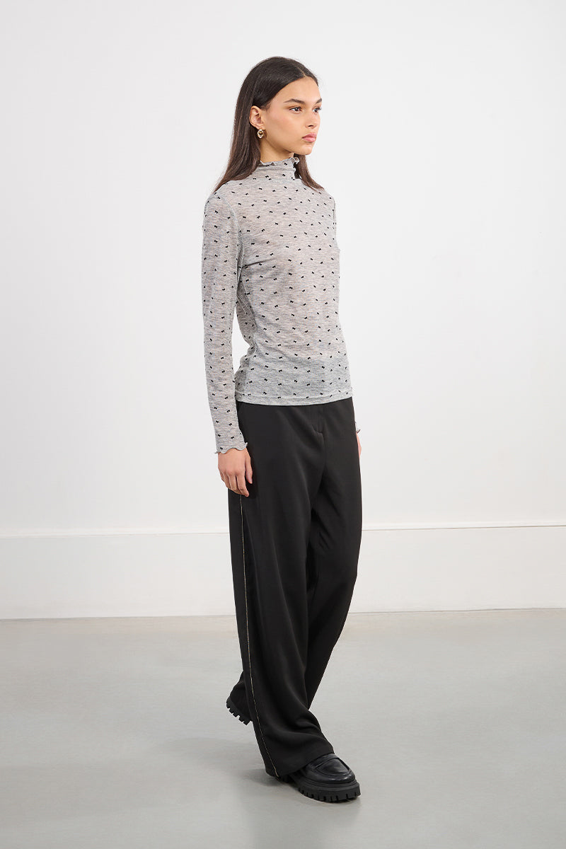 Lili Sidonio Knitted Undersweater Dark Grey