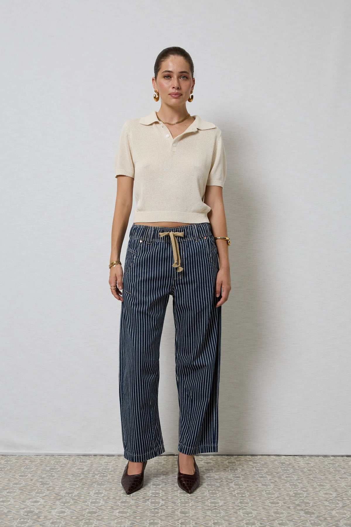 Dricoper Active Indigo Stripe Barrel Jeans