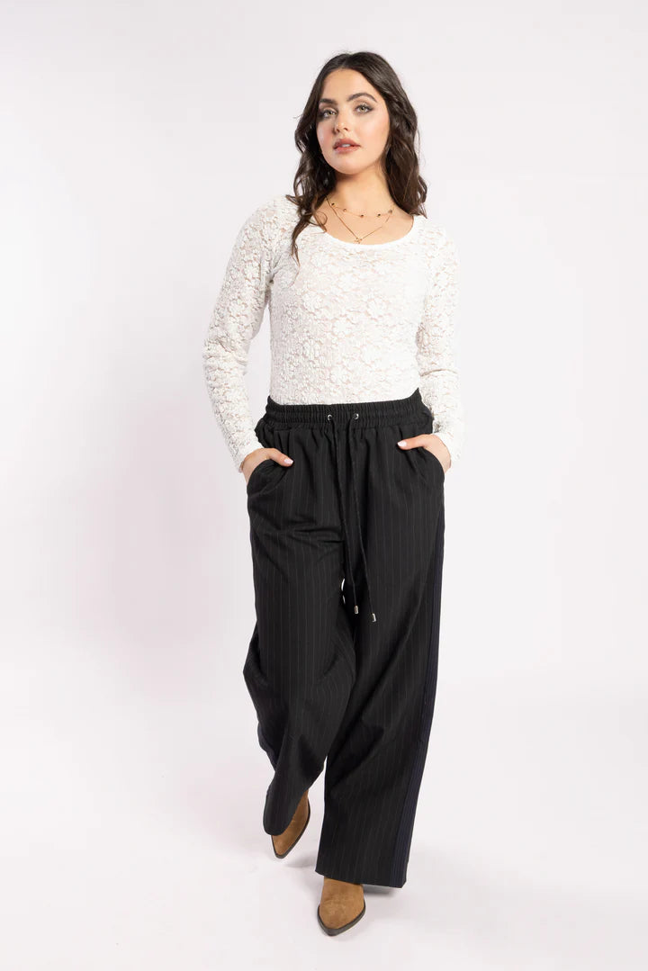 Drama Lake Pant Black-Noir Stripe