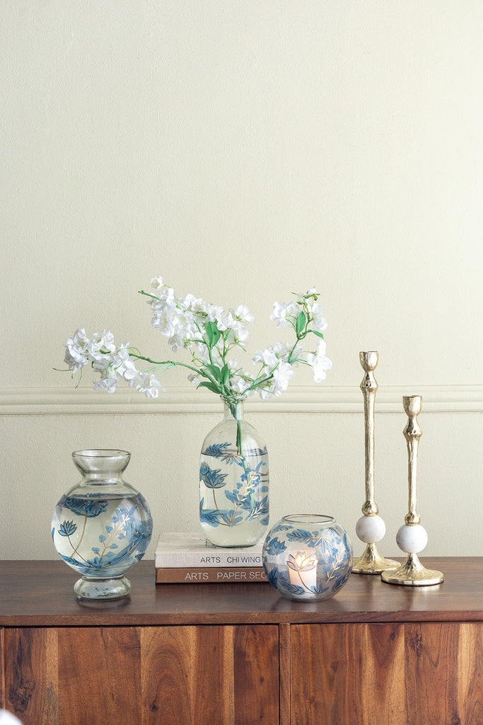 Painted glass vase