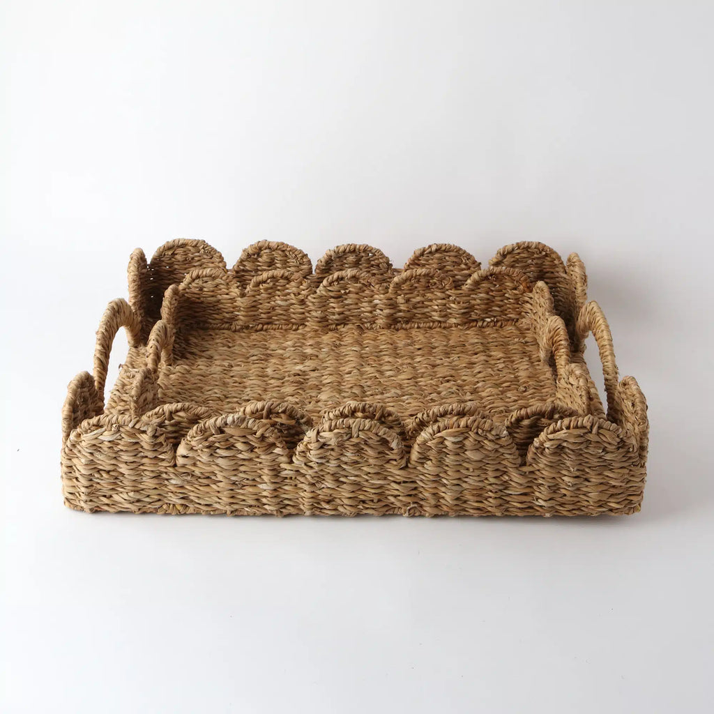 Rectangle Scalloped Seagrass Trays