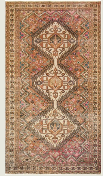 Vintage Shirazi Hand Knotted Rug -  Persian Treasure 303x152