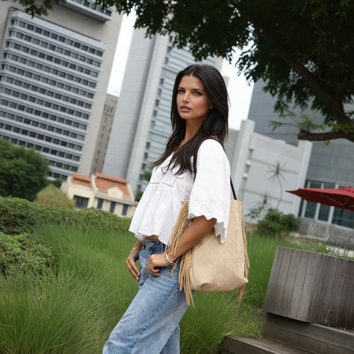 Tassel Shopper - Sandstone