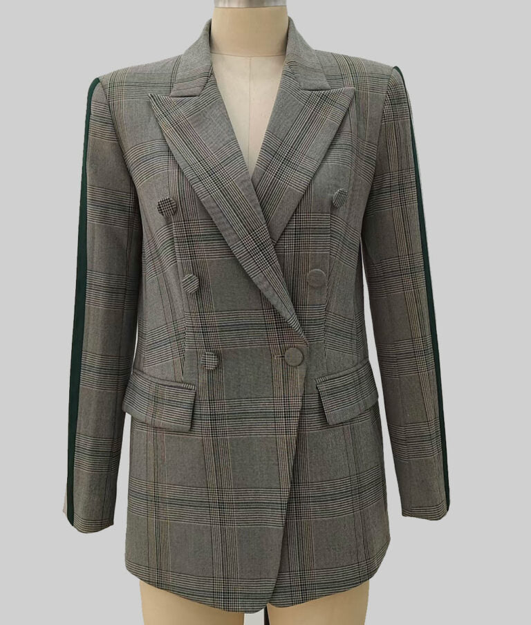 Sophie Moran Check Blazer Green Stripe