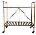 Industrial Trolley with Shelf - Antique Brass