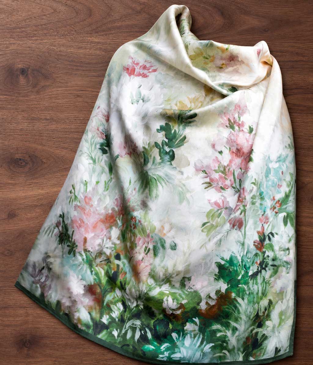 Giverny silk scarf large