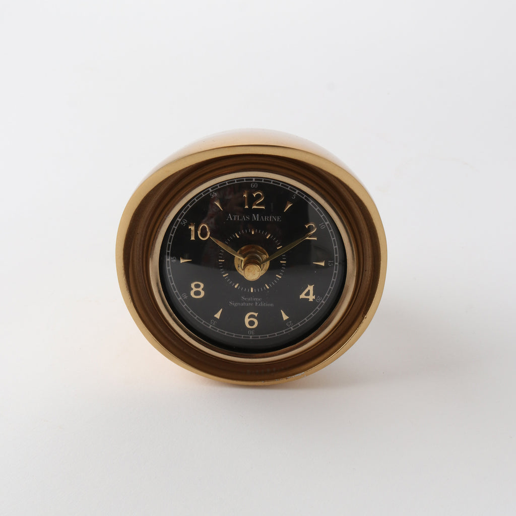 Mid century round clock antique brass