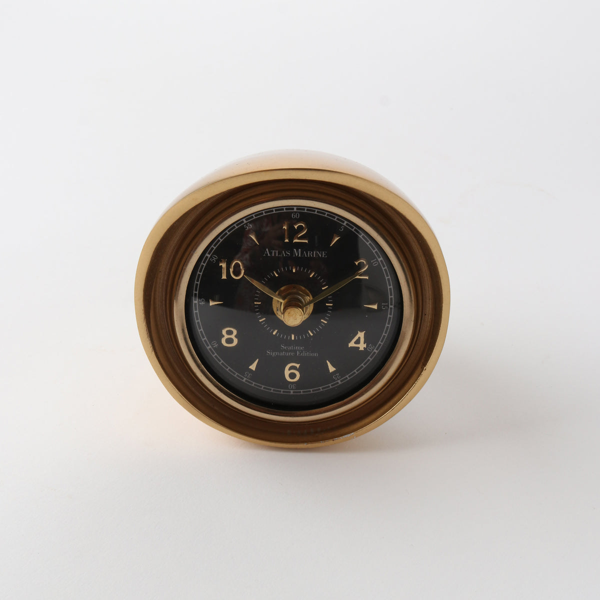 Mid century round clock antique brass