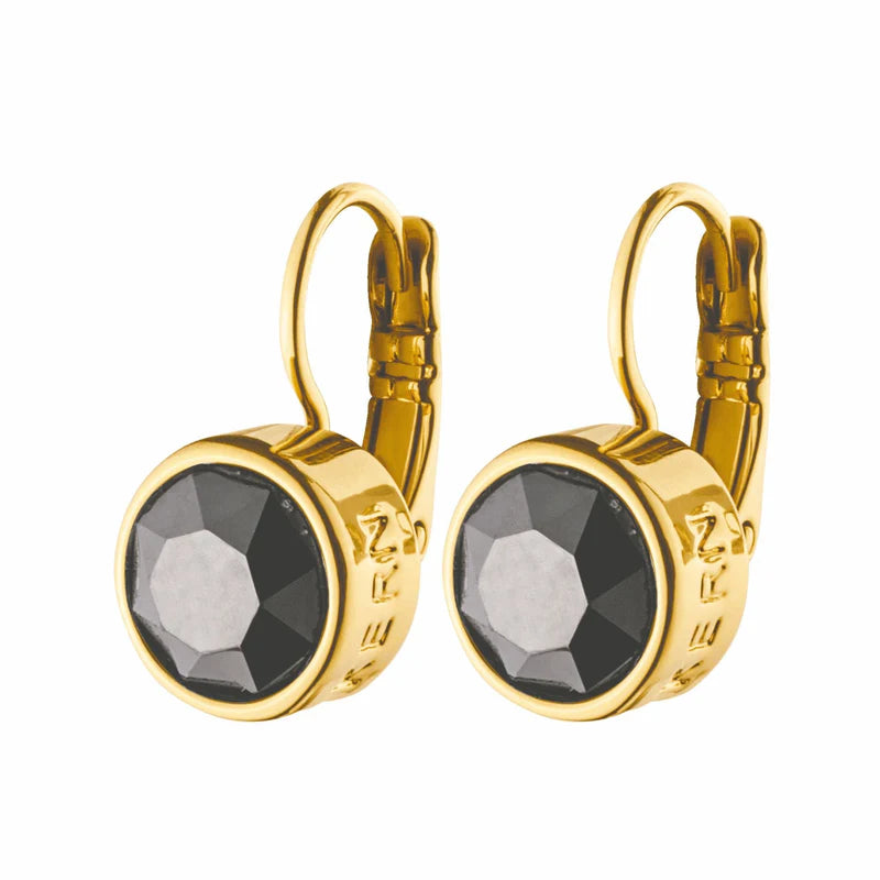 Louise Drop Earrings - Gold - Black