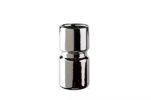 Cylinder ceramic vase silver small
