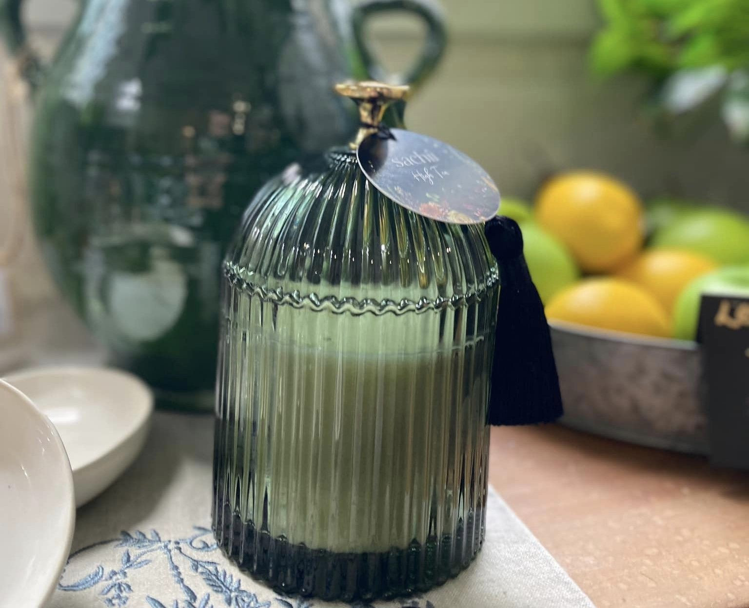 Florence Candle - Medium - Emerald Green - French Affair