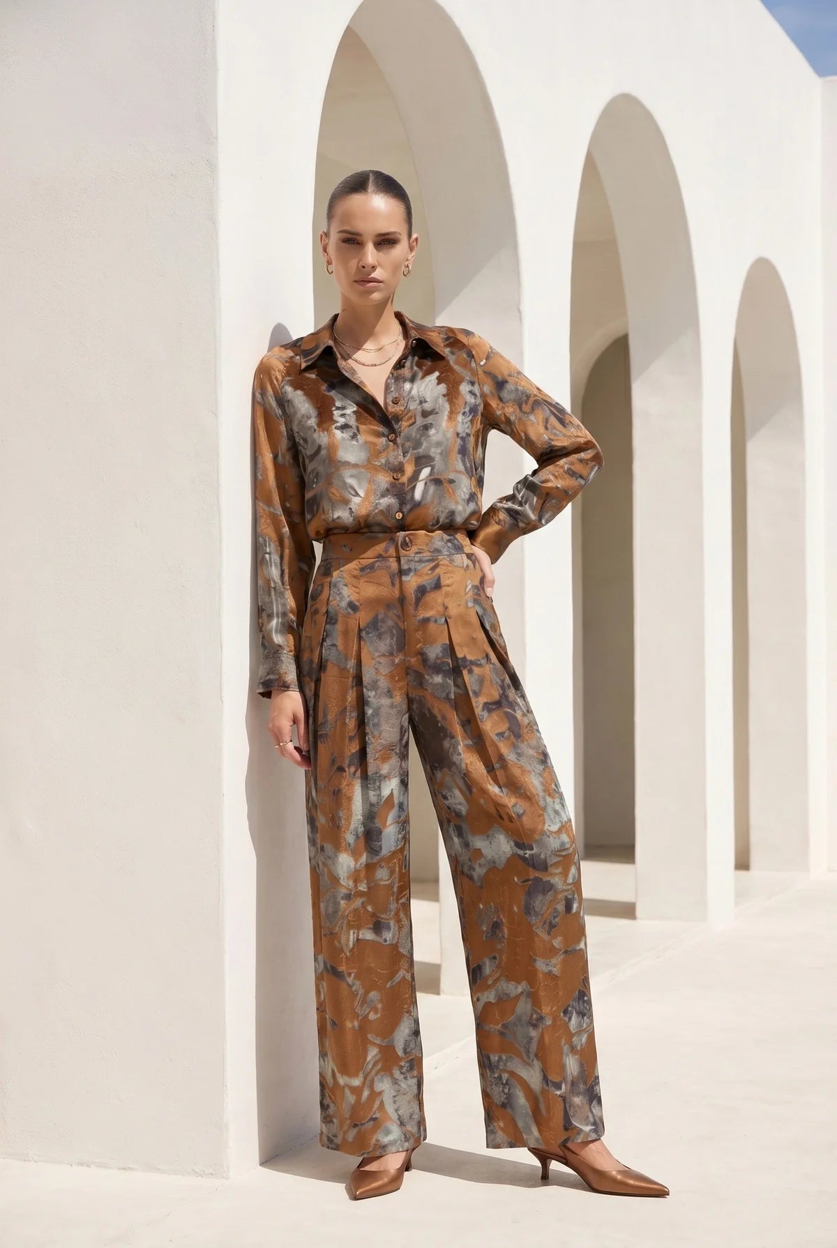 Polka printed pant