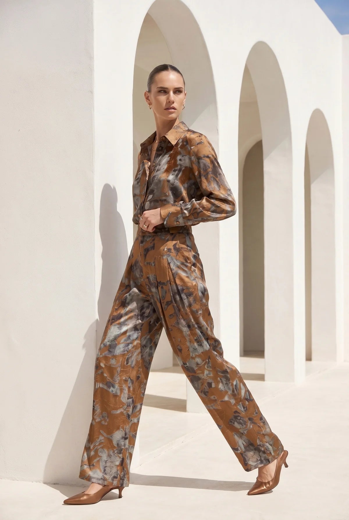 Polka printed pant