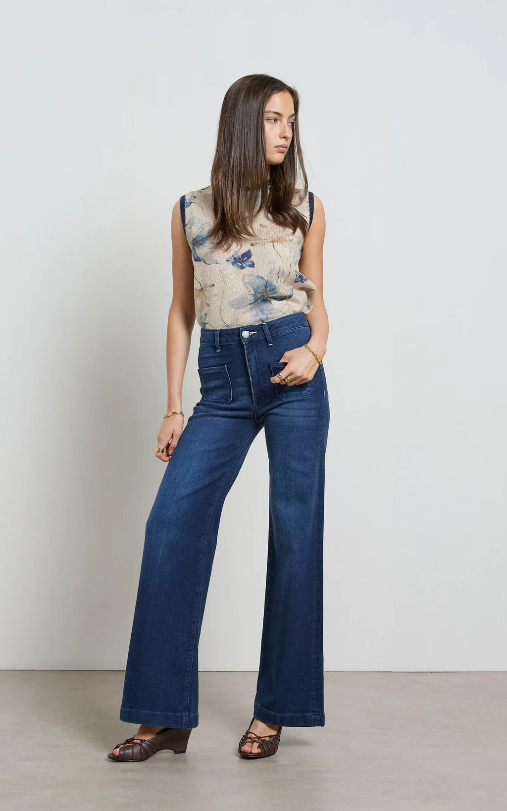 Dri Cooper Indy Indigo Wide Leg Leg Jeans