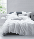 Laundered Linen Duvet Set White California King