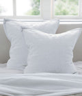 Laundered Linen Quilted Euro Set - Pewter