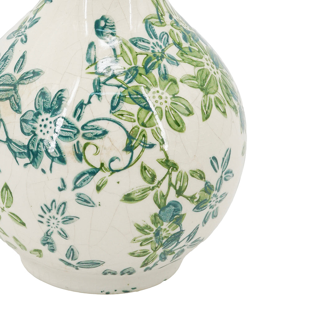 Green Floral Vase Set