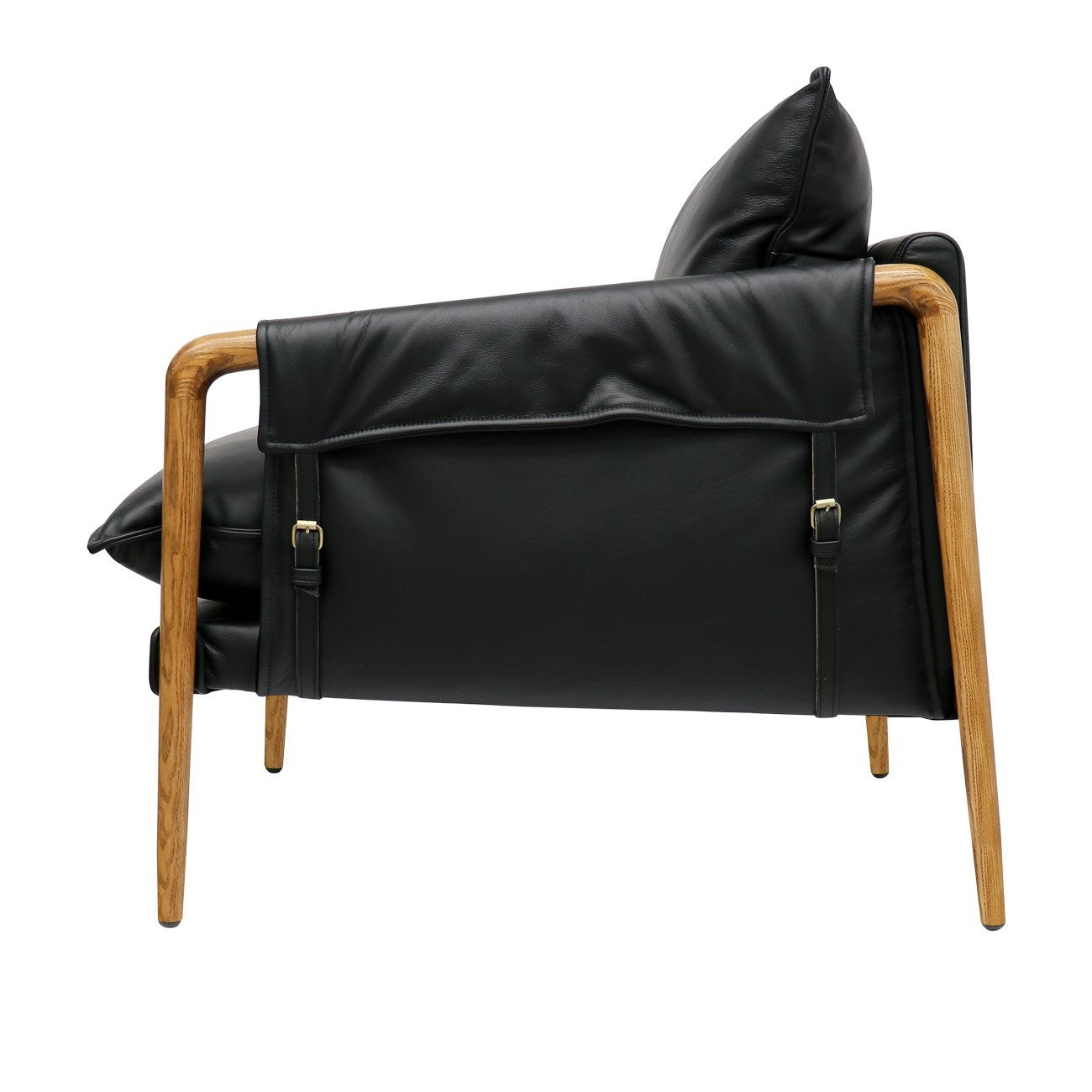 Saddle leather armchair - Black