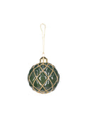Quilted Glass Bauble Dark Green