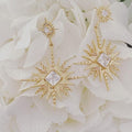 Solar Earrings - Gold Brillant cut