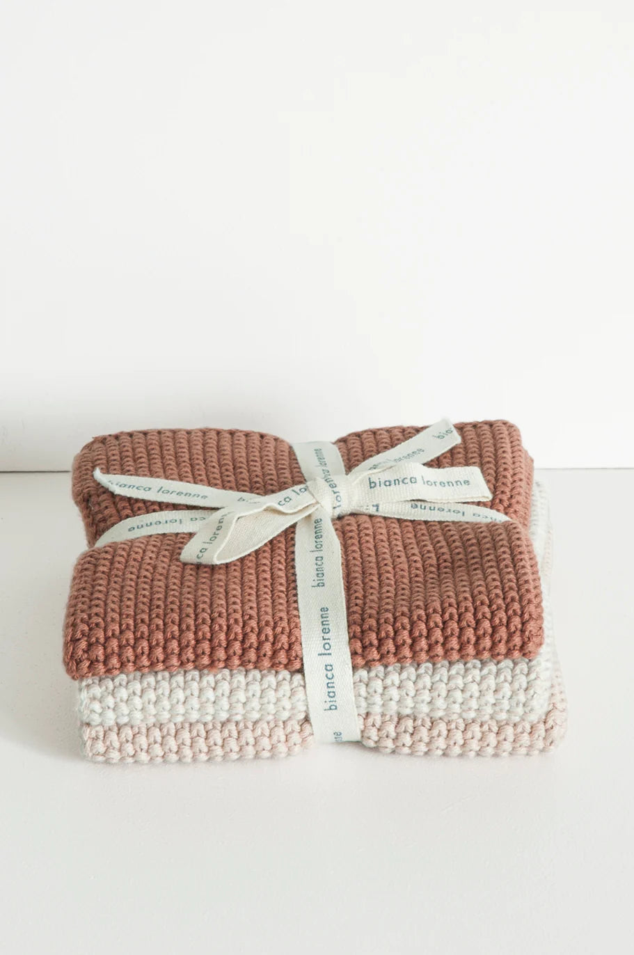 Lavette Vintage Rose Washcloths - Set of 3