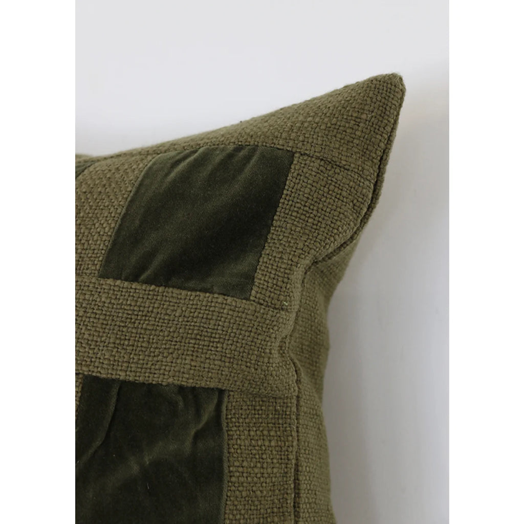 Emerald Velvet checker Cushion