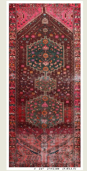 Vintage Shirazi Hand Knotted Rug - 1970s Persian Treasure 275x108
