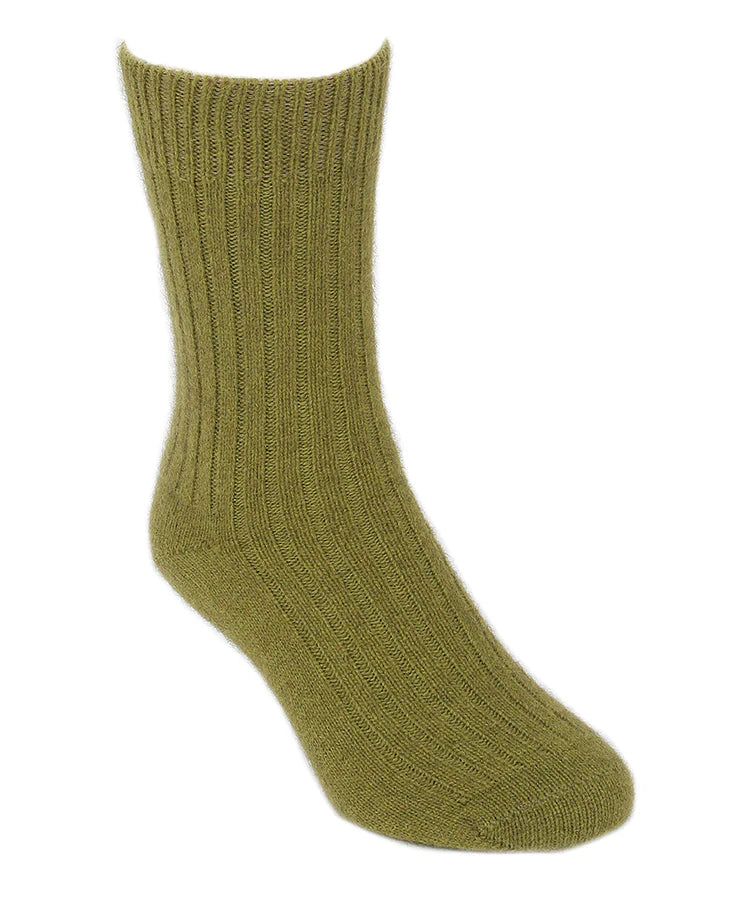 Lothlorian Possum Rib Sock - Olive Medium