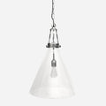 Vitrene Small Brass & Glass Hanging Light - 28cmD