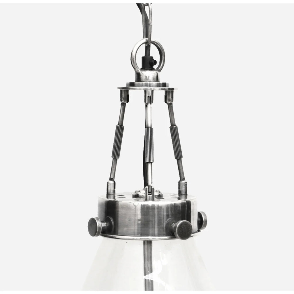 Vitrene Small Brass & Glass Hanging Light - 28cmD