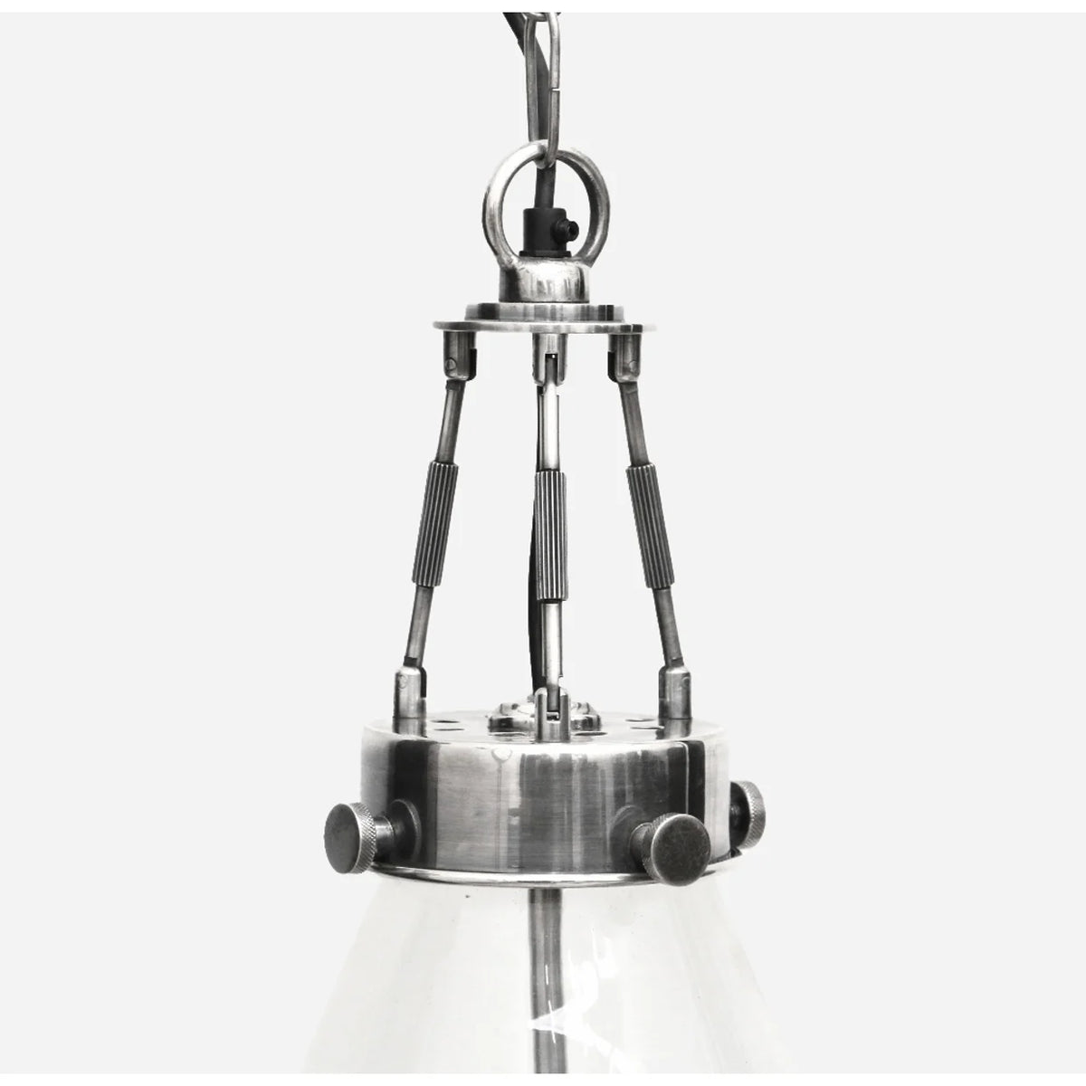Vitrene Small Brass & Glass Hanging Light - 28cmD