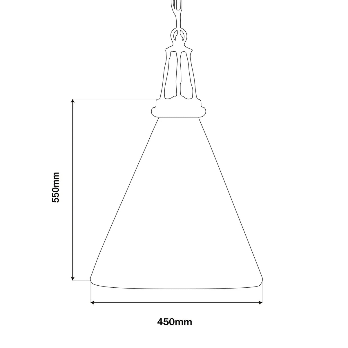 Vitrene Small Brass & Glass Hanging Light - 28cmD