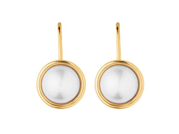 Lulu Gold Earrings - White
