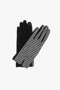 Houndstooth gloves black white