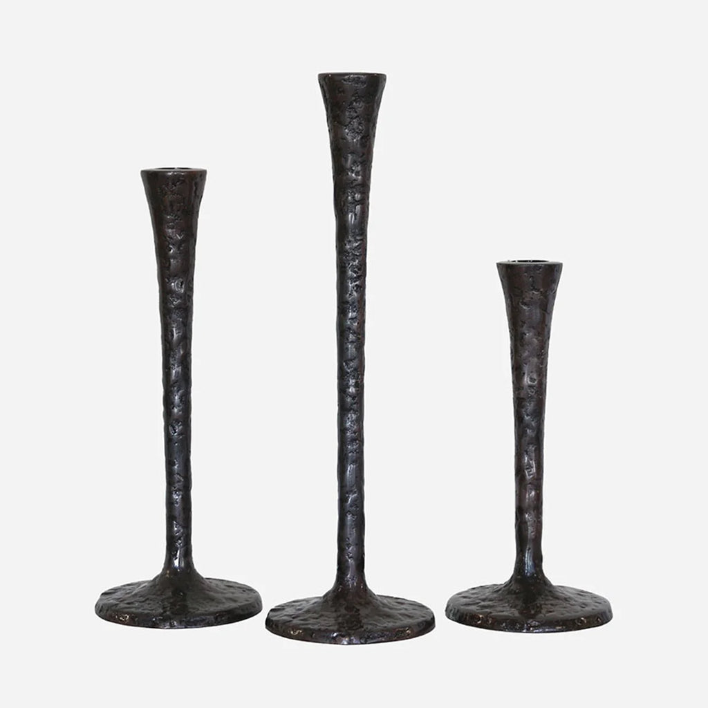 Forged Gothic Style Bronze Candlestick Medium