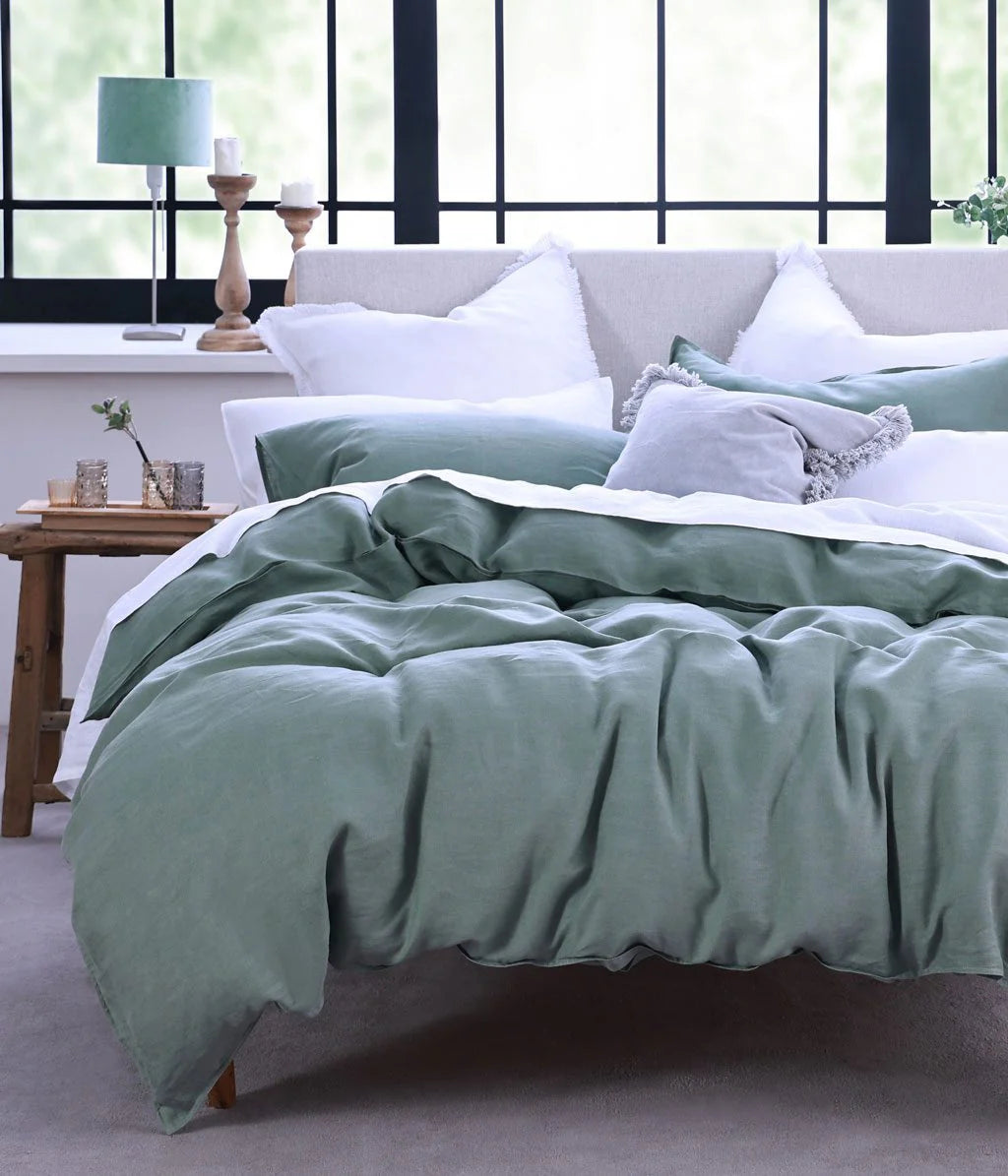 Laundered Linen Bedspread Seagrass