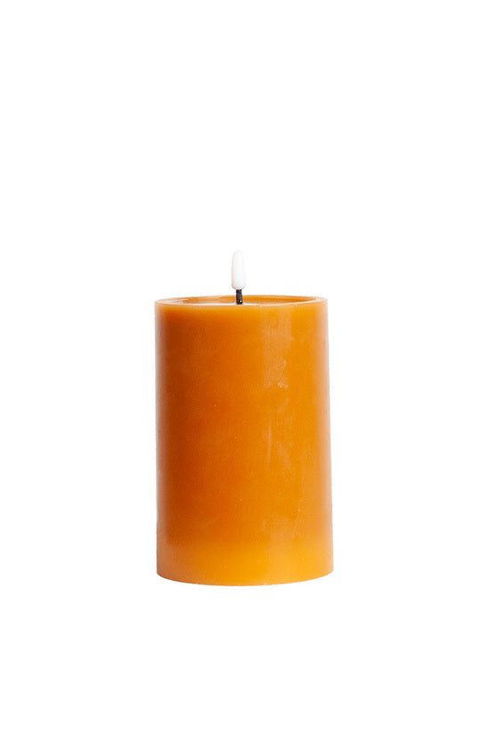 LED Wax Pillar Candle Tobacco - Large