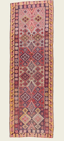 Vintage hand woven kilim 310x98