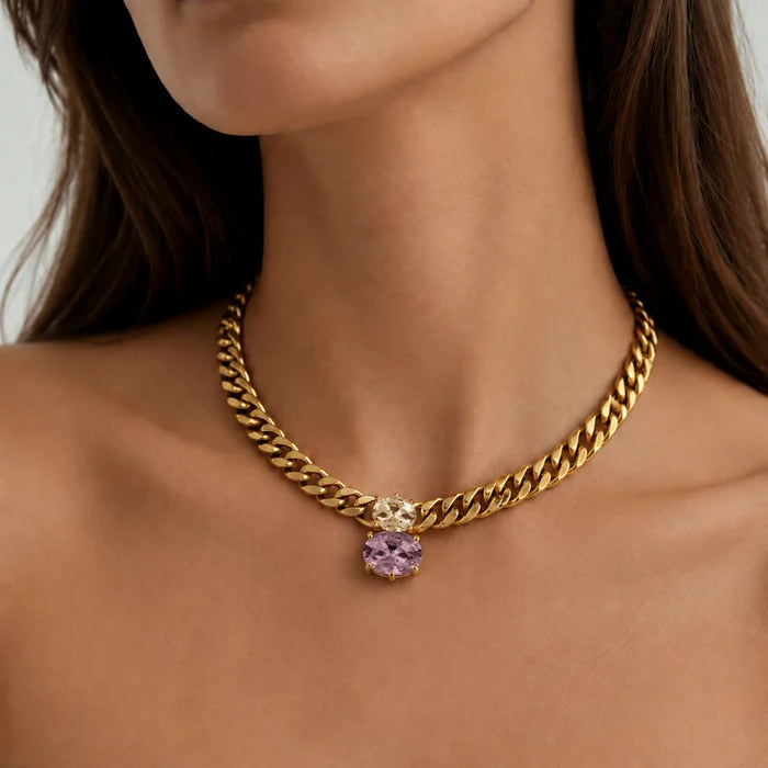 Dyrberg Kern Holl Gold Necklace - Rose