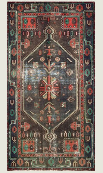 Vintage Kirman Persian Rug 296x136