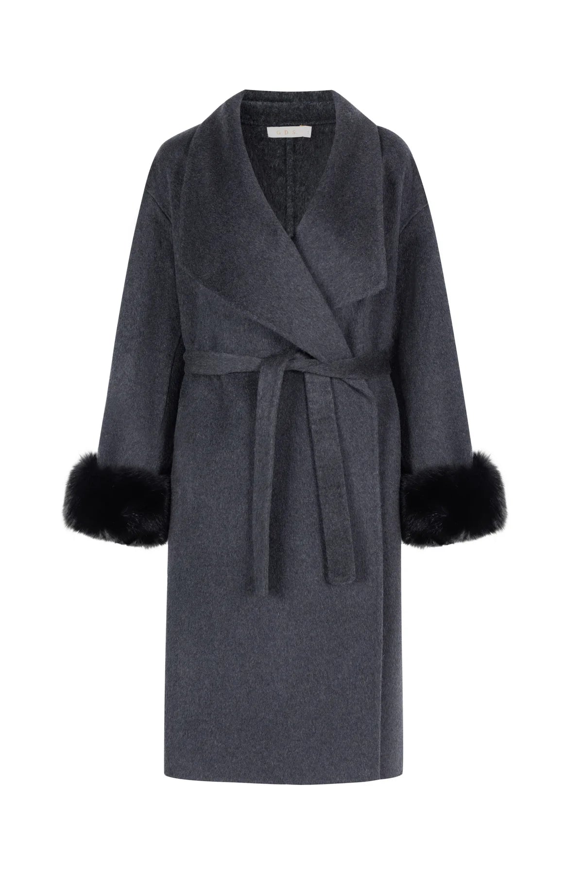 Lydia wrap coat gray quill
