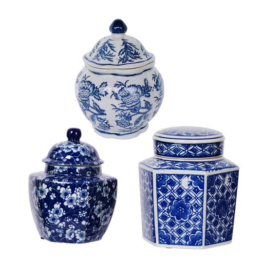 Blue & White Decorative Jars